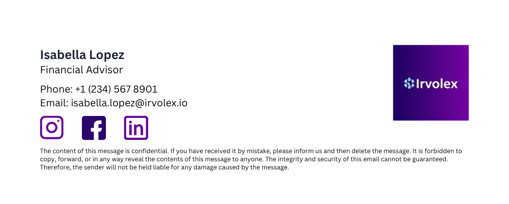 financial advisor email signature with logo