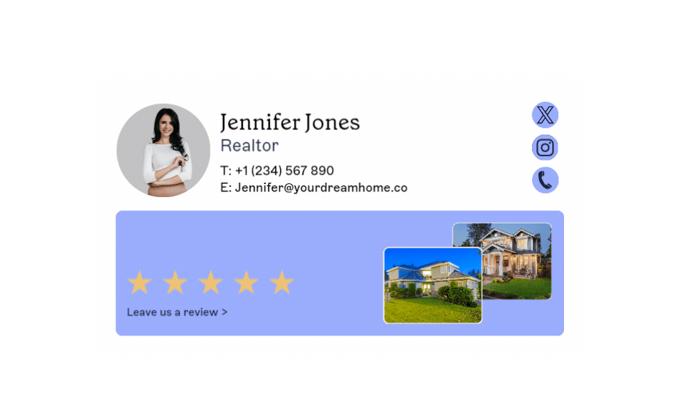 Animated GIF in email signature for realtor