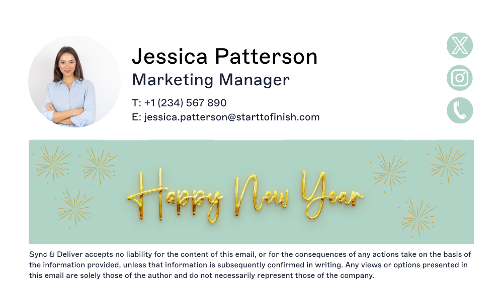 happy new year signature with email disclaimer