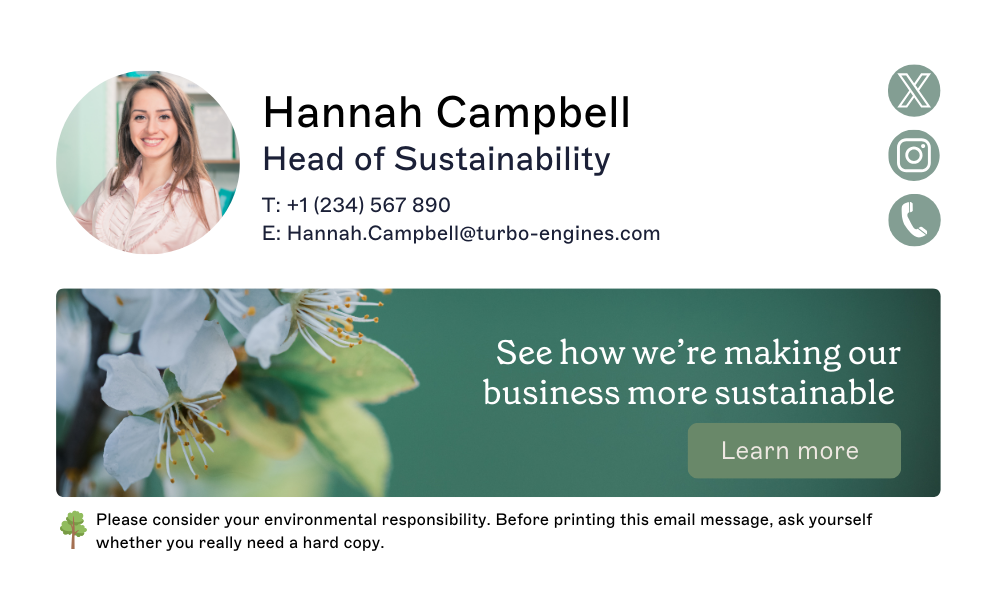 email signature for head of sustainability