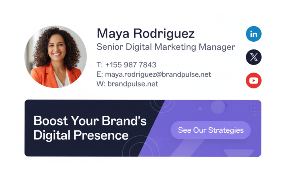 brand presence email signature marketing example
