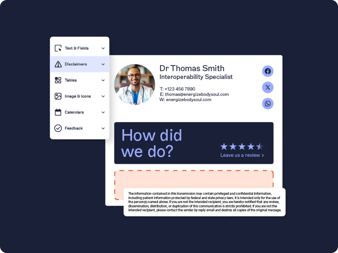 hipaa email disclaimer highlighted example