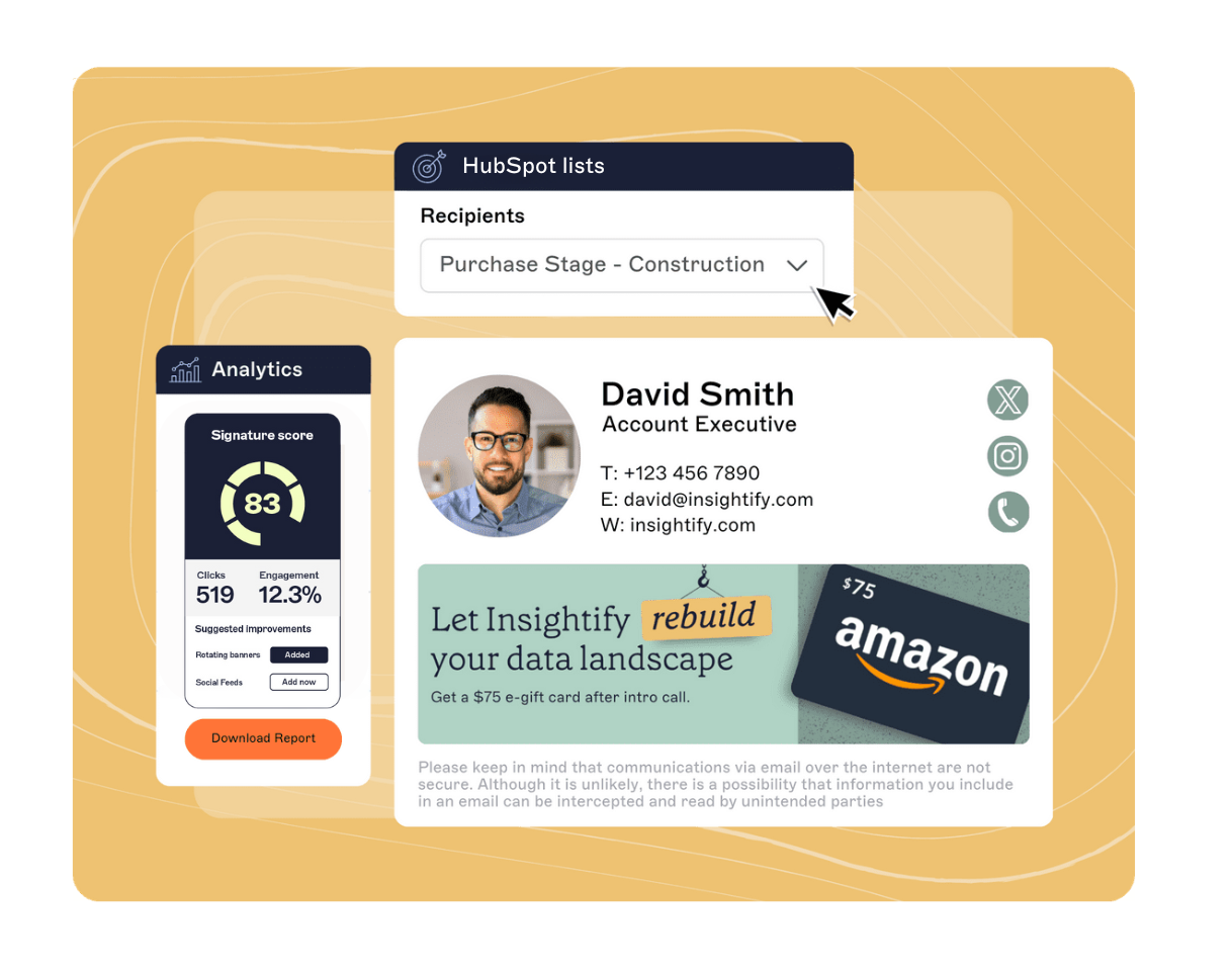 exclaimer hubspot integration purchase stage