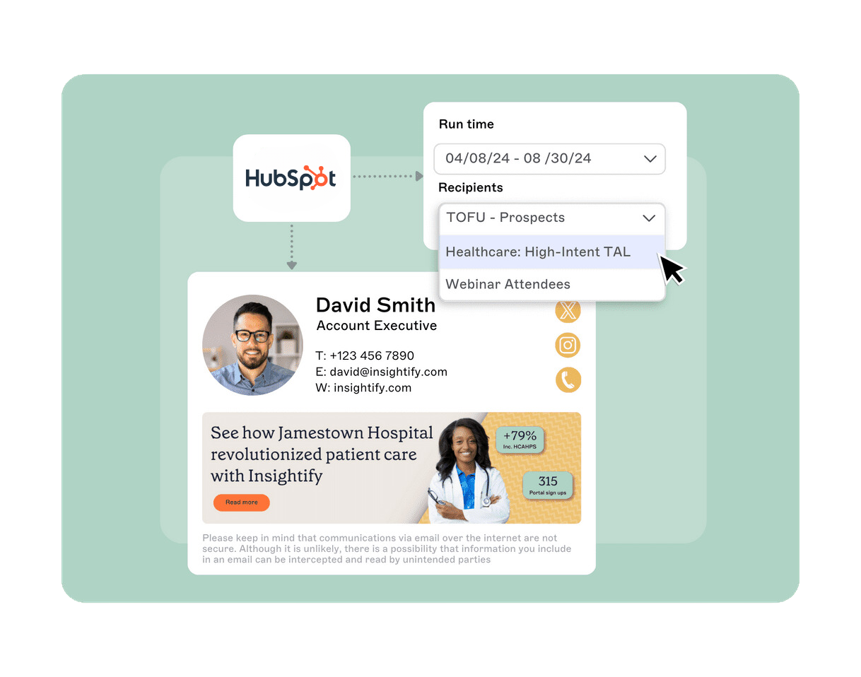 exclaimer hubspot integration healthcare TAL