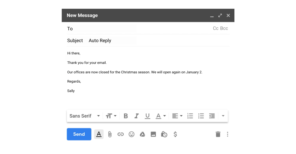 out of office template