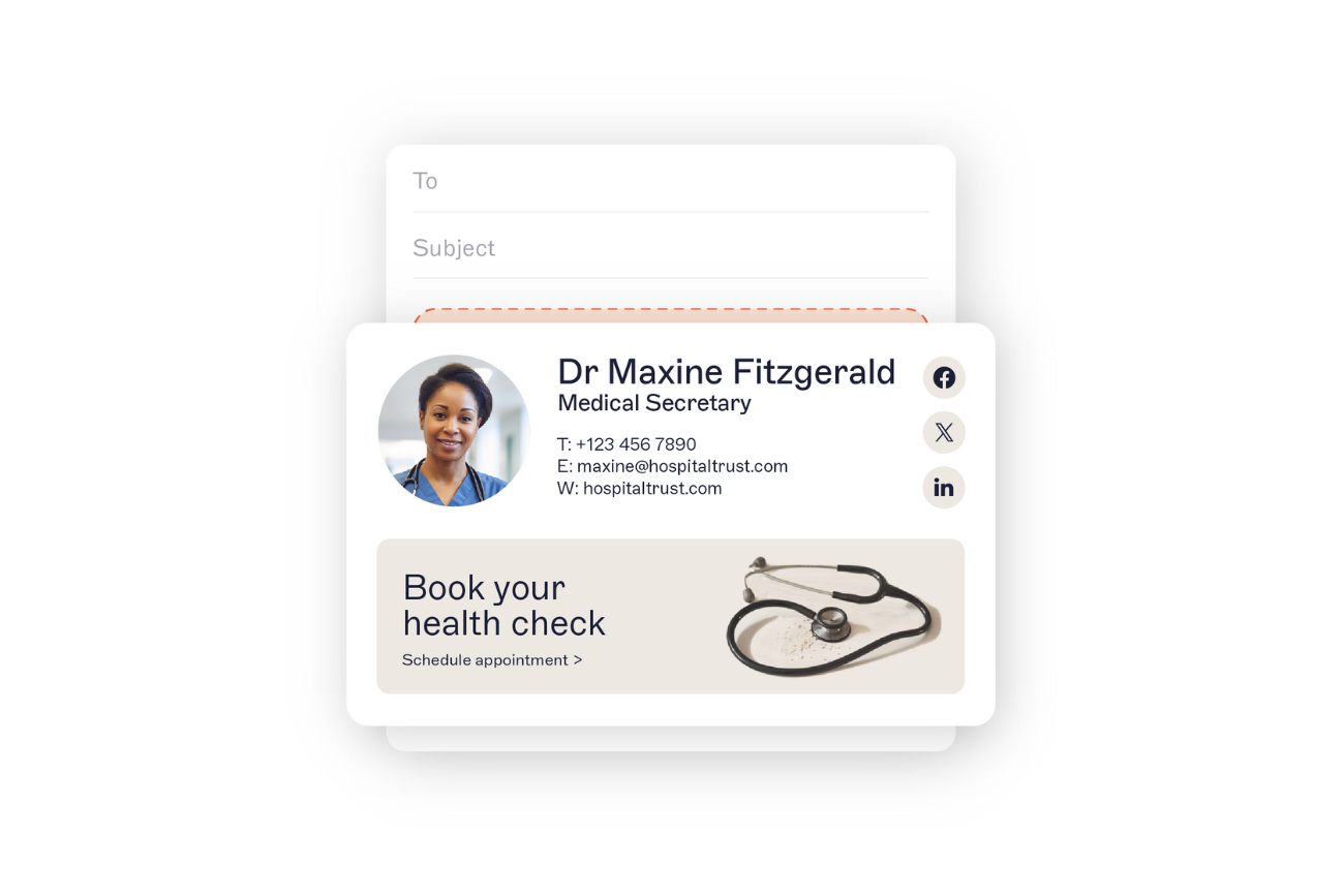 professional email signature example for healthcare