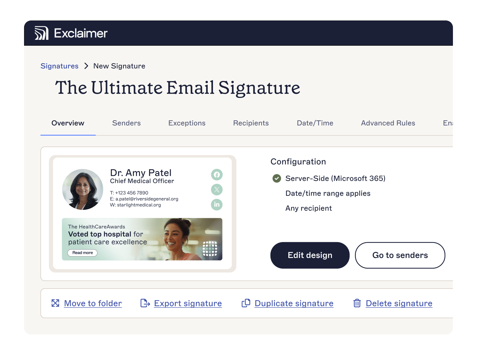 controlling doctor email signatures with Exclaimer