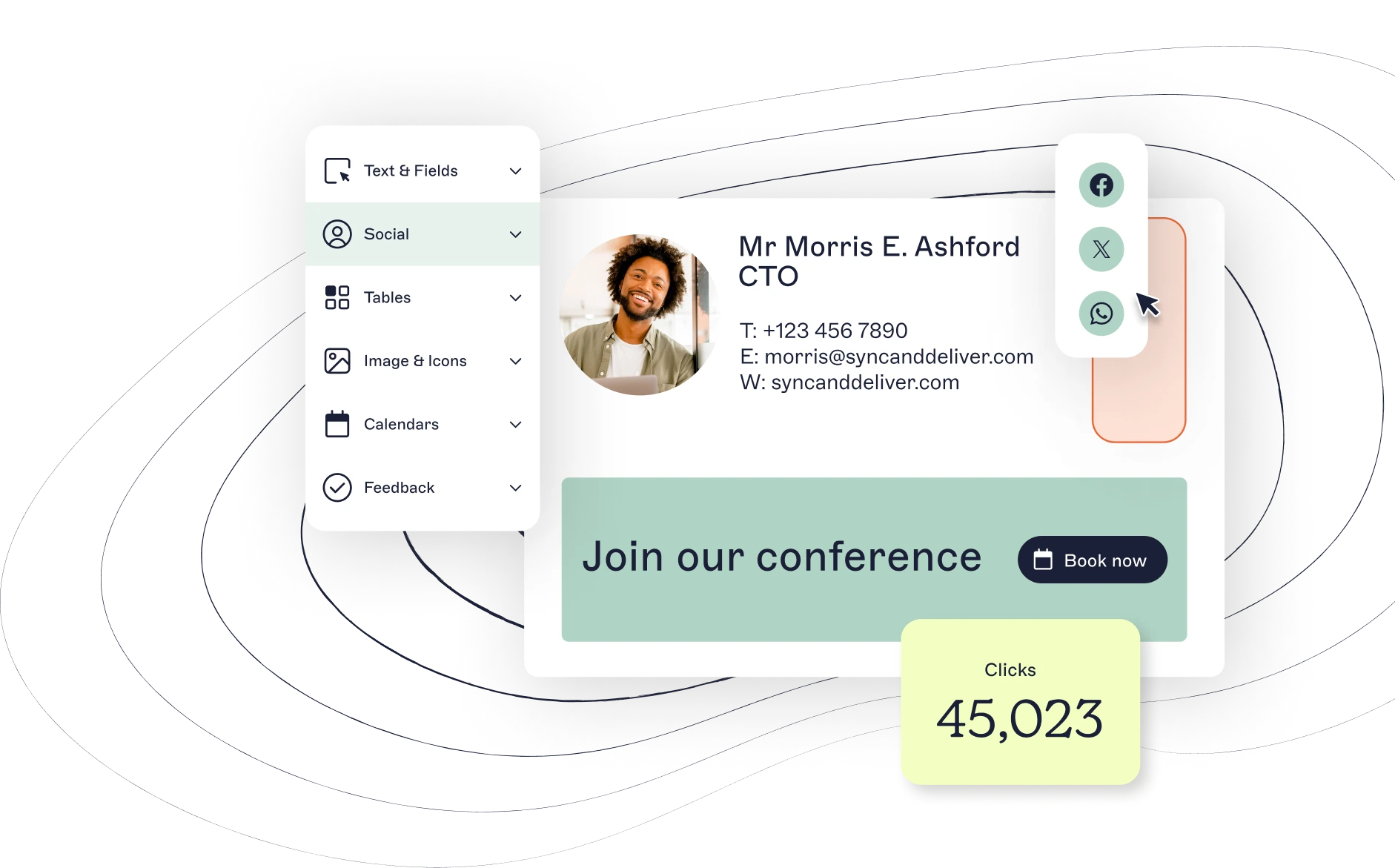 email signature management with social options