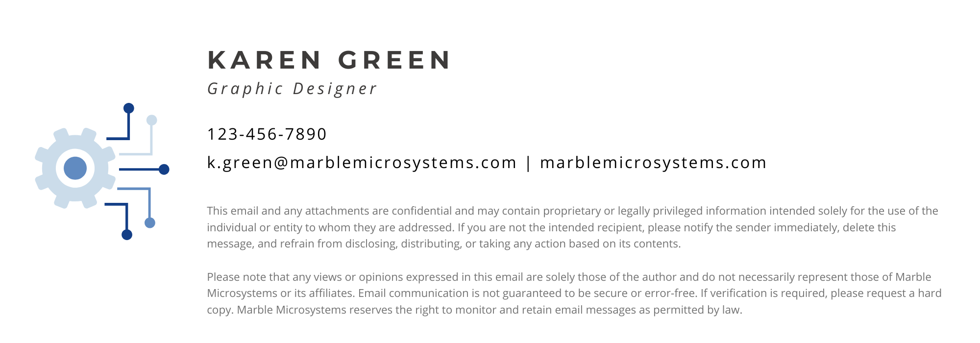 email signature design with legal disclaimer