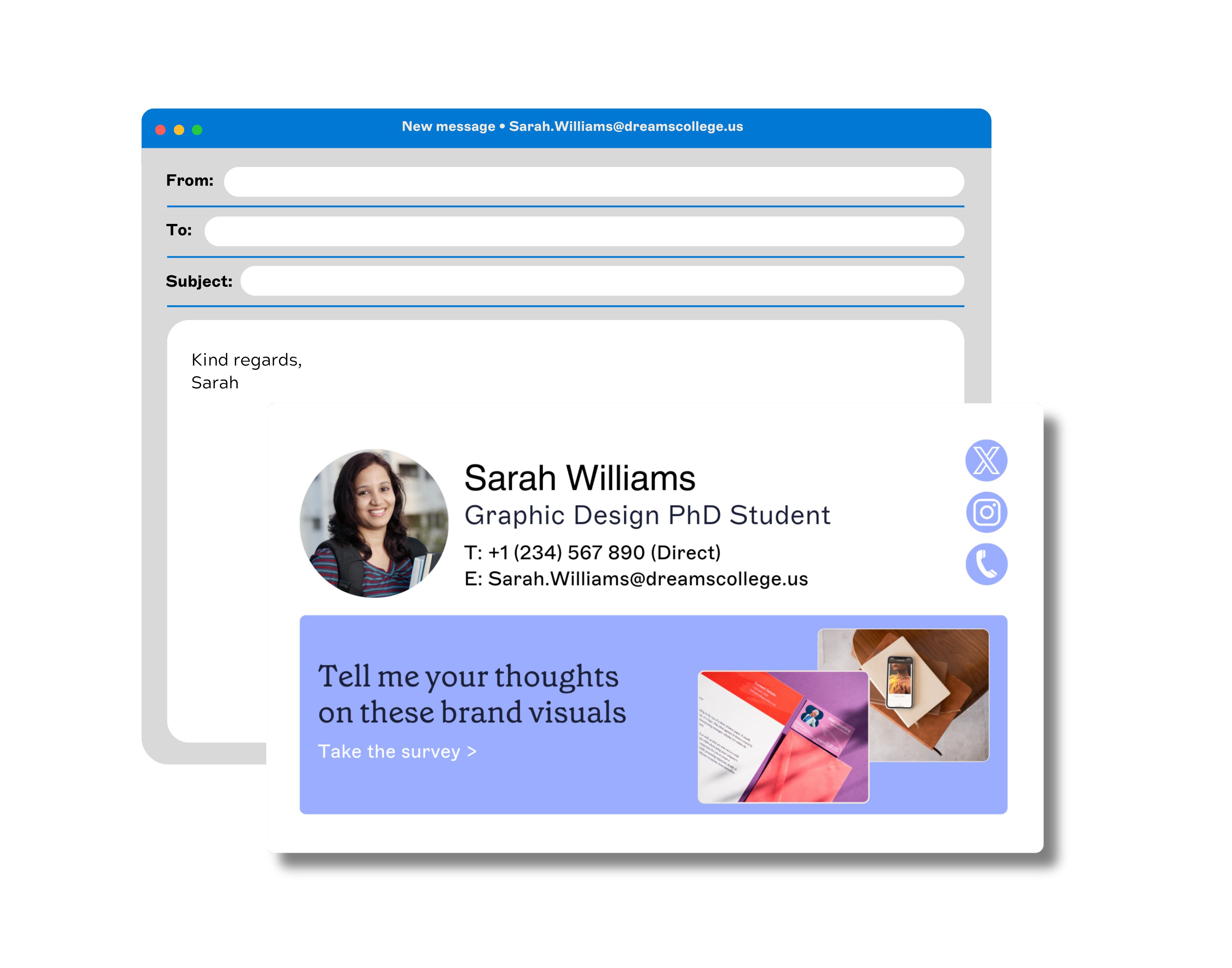 taille de signature d'email pour bureau