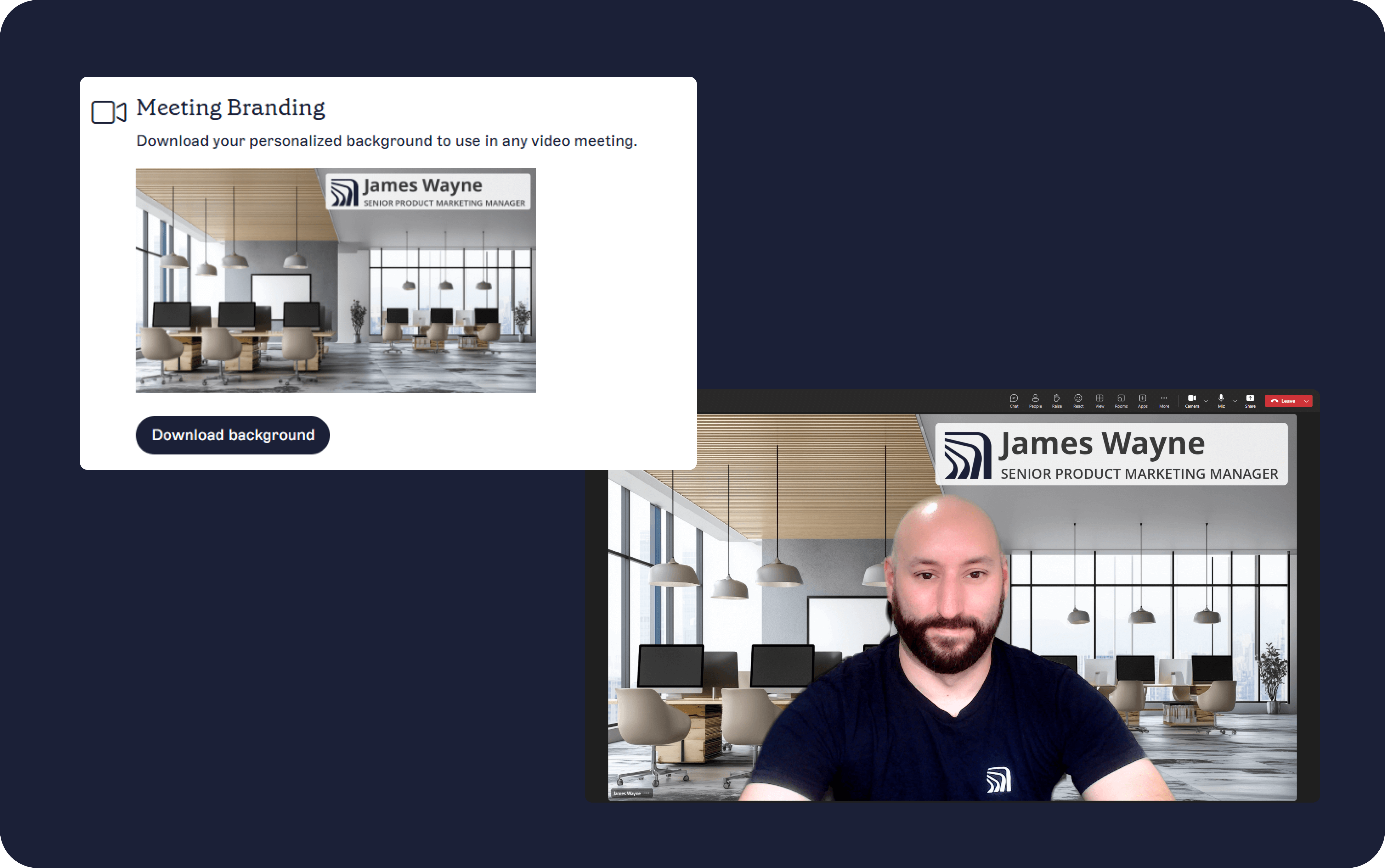 example of Meeting Branding with Exclaimer in Zoom