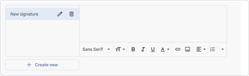 Email signature box in Gmail