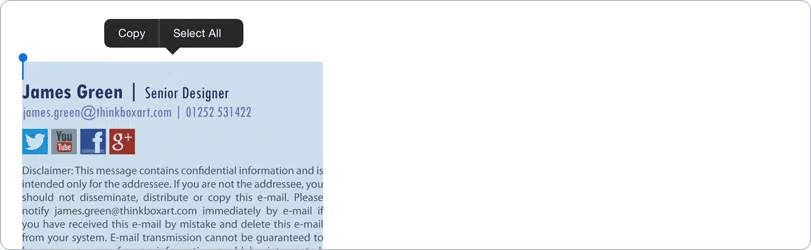 insert HTML iPhone signature