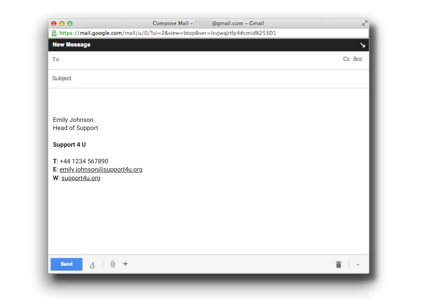 plain text signature in gmail